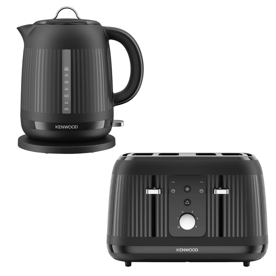 Kenwood Dawn 1.7L Kettle & 4 Slice Toaster Midnight Black Black
